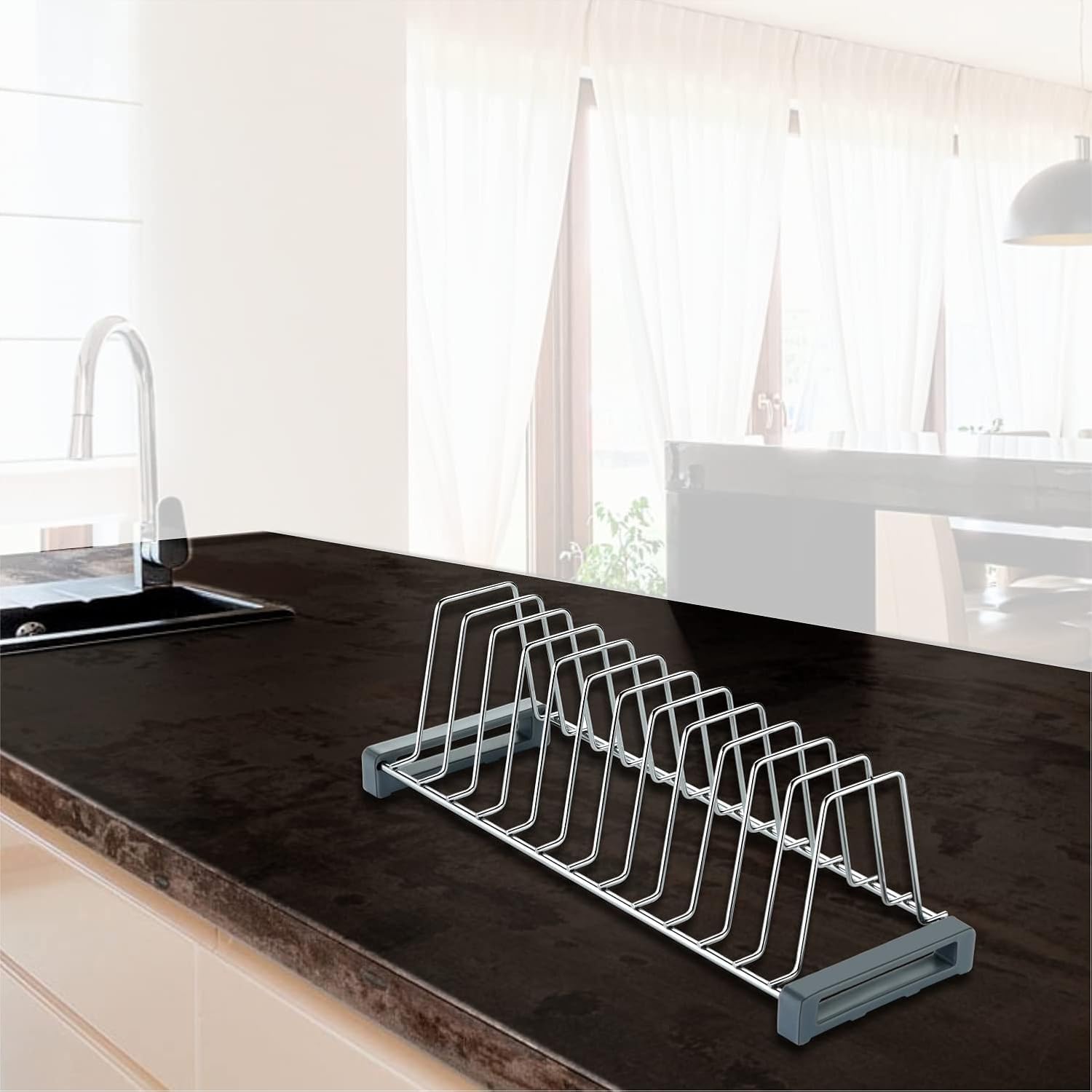 20 Inch Topaz Stainless Steel Dish Rack - Modular Kitchen Basket Plate Organizer with Tandem Box Accessories | Durable Kitchen Rack for Countertop, Sink & Cabinet Storage | Perfect for Small Spaces & Dish Drying