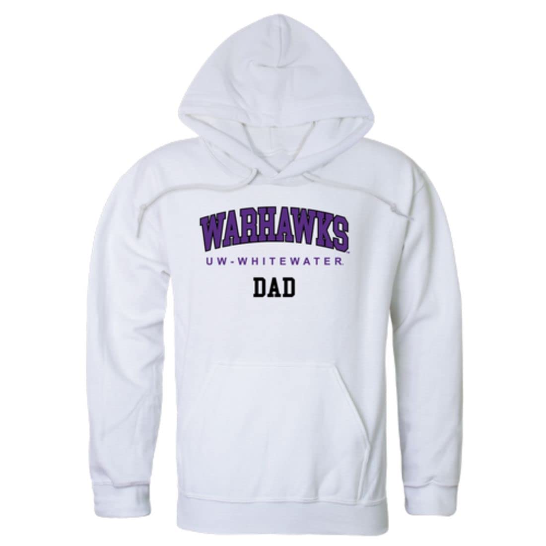 W Republic UWW University of Wisconsin Whitewater Warhawks Dad Fleece Hoodie Sweatshirt - Heather Charcoal - Comfortable & Warm Pullover for College Fans, Game Day, Casual Wear & Gifts