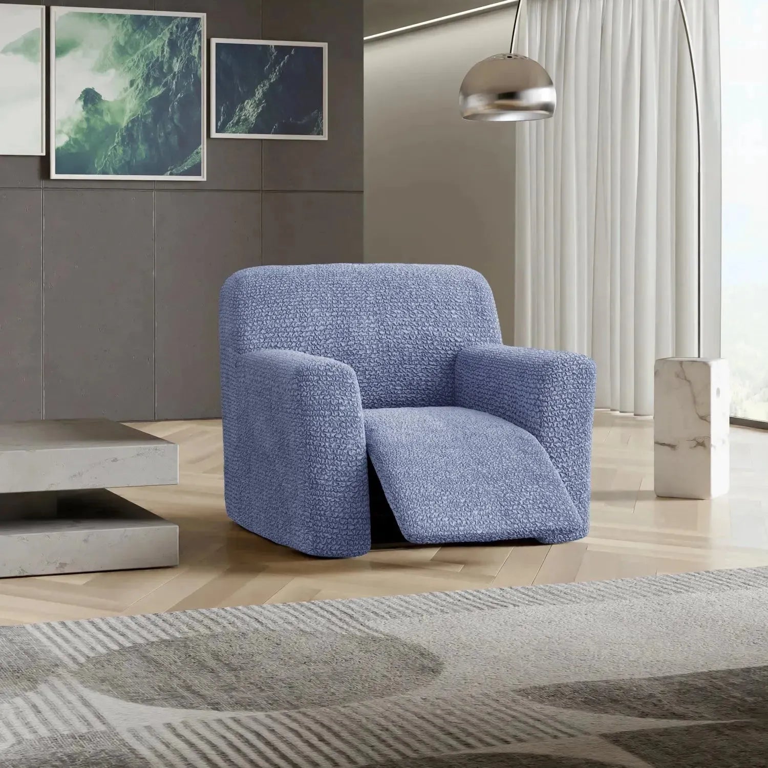 Microfiber Reclining Armchair Slipcover - Stretchable Furniture Protector for Living Room, Bedroom & Home Theater - Easy Wash Sofa Cover for Comfort & Style