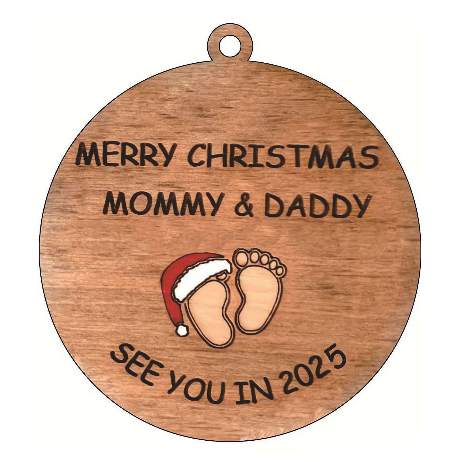 Baby's First Christmas Ornament 2025 - Personalized Pregnancy Announcement Keepsake for New Parents | Christmas Tree Decoration for Baby Shower, Gender Reveal & Holiday Celebrations