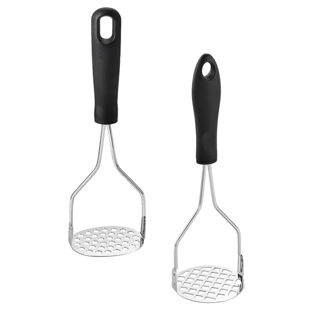 BESPORTBLE 2-Pack Manual Potato Masher - Heavy Duty Stainless Steel Potato Presser & Crusher for Kitchen - Perfect for Mashed Potatoes, Sweet Potatoes, Vegetables - Ideal for Home Cooking, Restaurants & Meal Prep