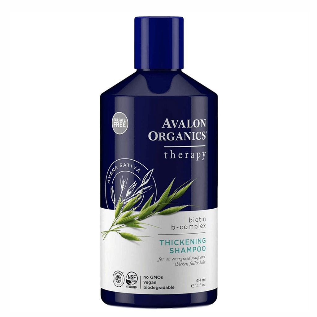 Avalon Organics Thickening Shampoo with Biotin & B-Complex for Hair Growth - Volumizing & Strengthening Formula for Thin or Fine Hair - Perfect for Daily Use & Scalp Care