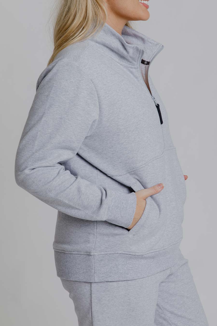 Reset Zip Sweater Grey Marle - Stylish Unisex Pullover for Casual Wear & Outdoor Activities