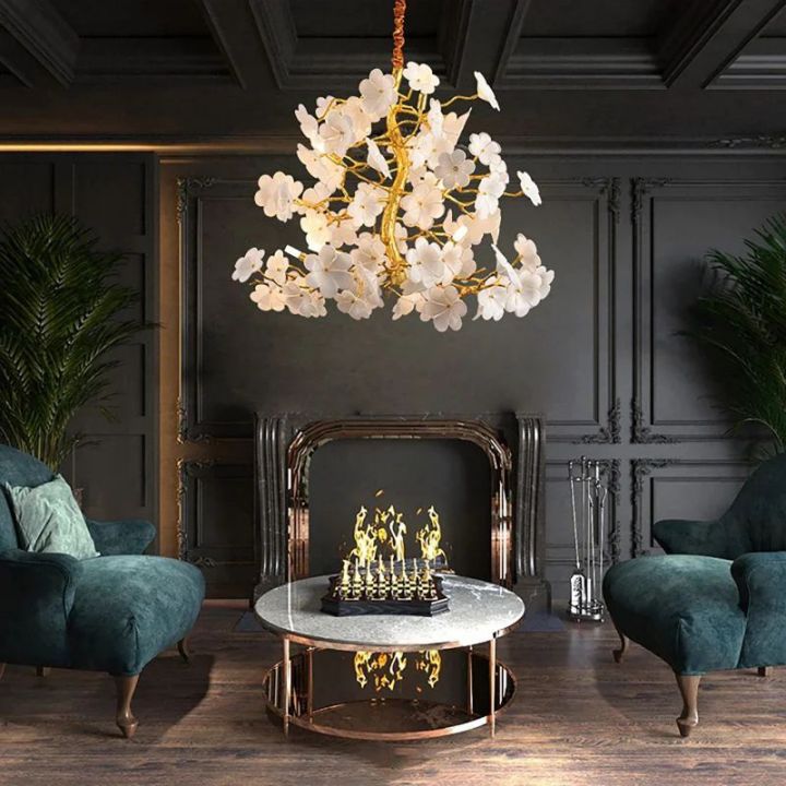 Elegant Cherry Wood Dining Room Chandelier - Modern Farmhouse Branch Lighting Fixture for Dining Table, Kitchen Island & Bedroom Decor