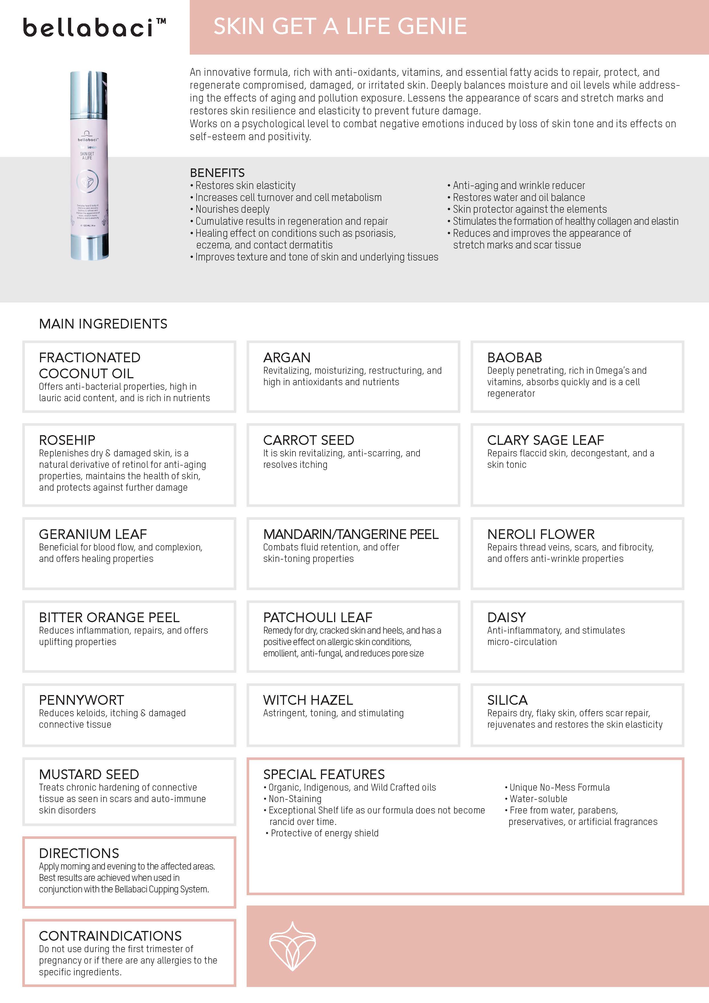 Bellabaci Skin Get a Life Genie Wellness Gel - 4 fl oz | Buy 2 Get 1 FREE | Hydrating & Revitalizing Face & Body Gel for Spa-Like Skincare at Home