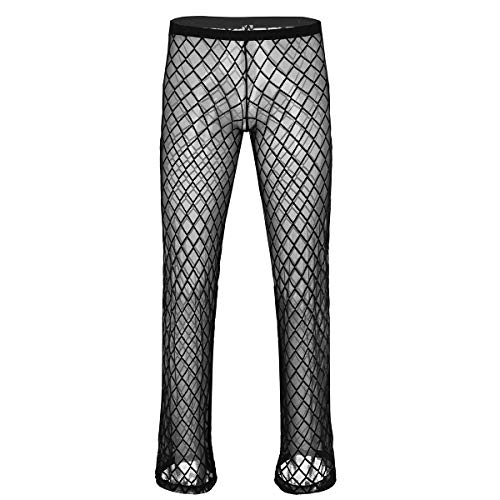Sexy Men's Plaid Loose See-Through Gauze Pants - Breathable Lingerie Bottoms for Comfort & Style - Perfect for Beach, Sleepwear & Sensual Occasions