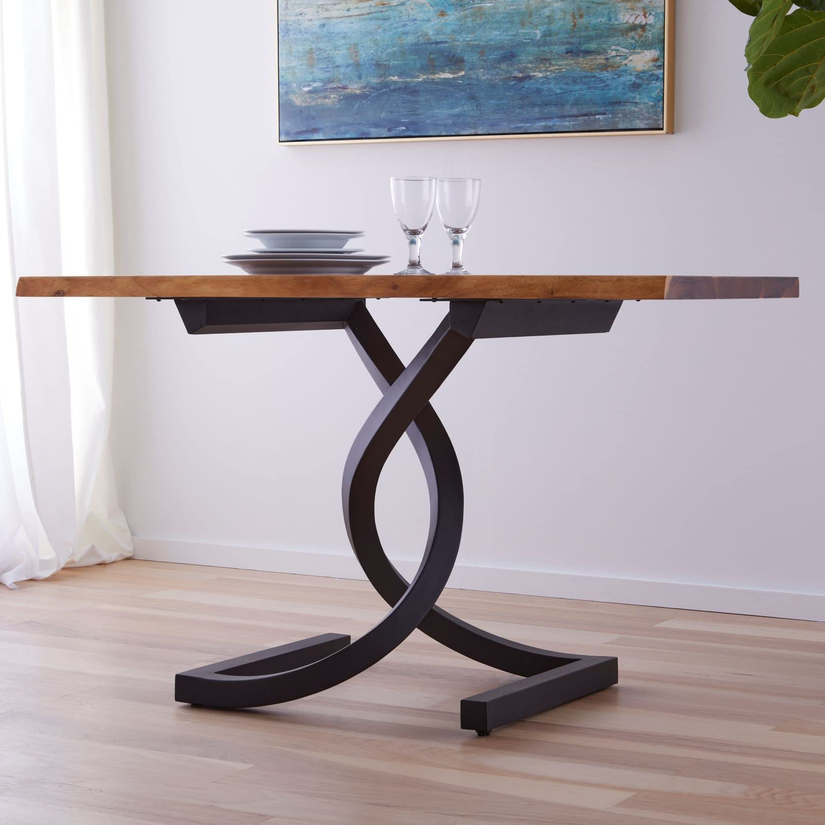 DESIGN 59 Black Metal Dining Table Legs - Heavy Duty Steel Table Base for Desk, Kitchen, Restaurant & Office Furniture - Mid Century Modern Style (M14) - Perfect for Home Decor, DIY Projects & Commercial Spaces