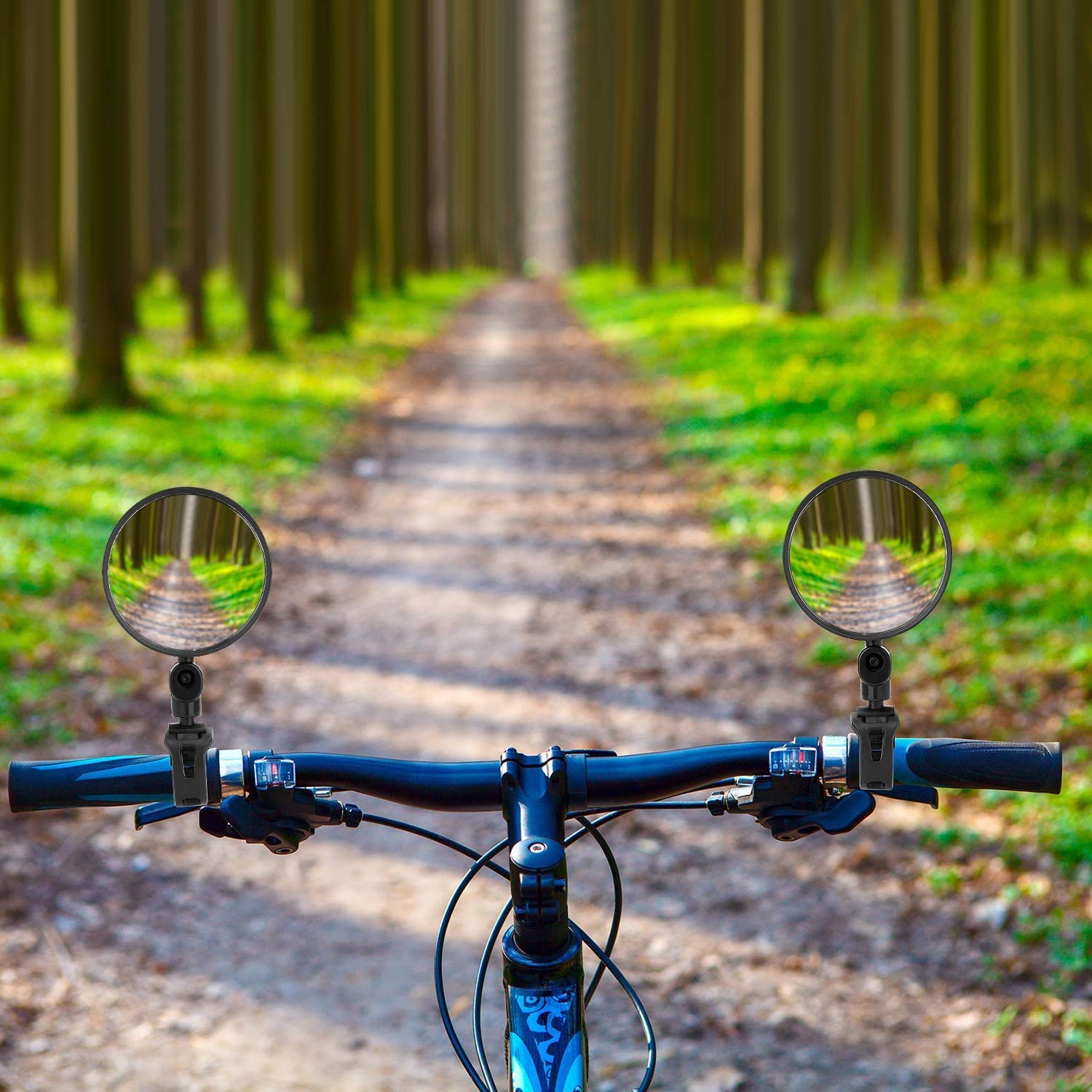 360° Adjustable Bike Mirror Handlebar - Rotatable Convex Glass Rearview Mirror for Road & Mountain Bikes (2 Pack) - Perfect for Safe Cycling & Commuting