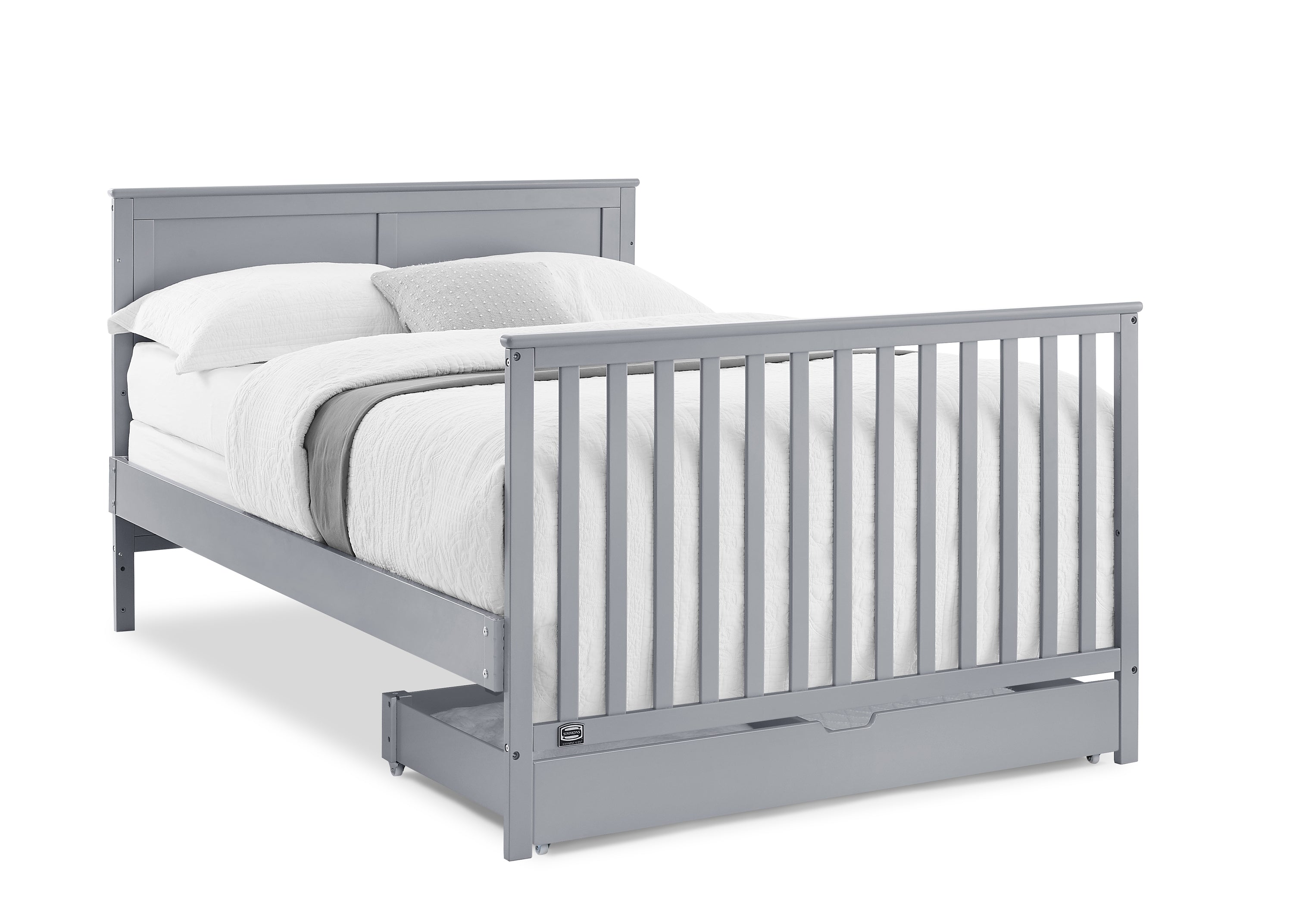 Logan 6-in-1 Convertible Baby Crib with Underdrawer Storage - White Nursery Furniture for Newborn to Toddler Bed | Perfect for Small Spaces & Modern Nurseries
