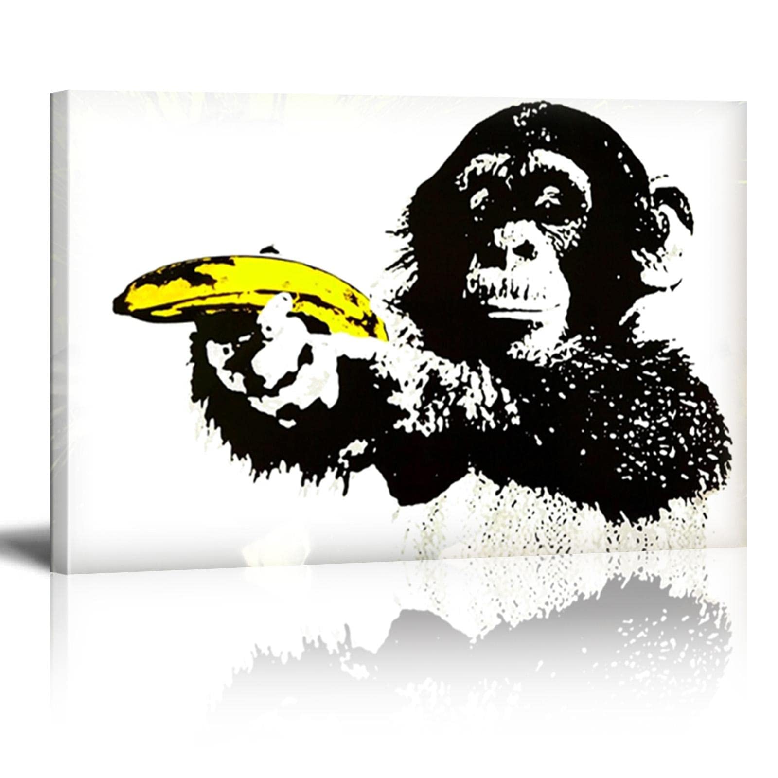 Banksy Graffiti Wall Art - Alice in Wonderland Canvas Painting Large Size (90x160cm/35×63 inch) Stretched & Framed Ready to Hang - Modern Home Decor for Living Room, Bedroom & Office Wall Decoration