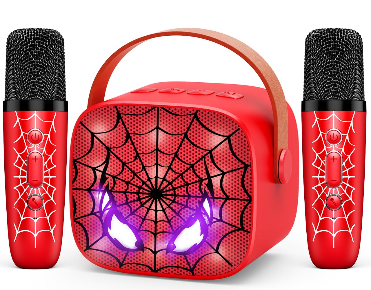 Portable Bluetooth Karaoke Machine with 2 Mics - Kids Gift for Birthday & Parties