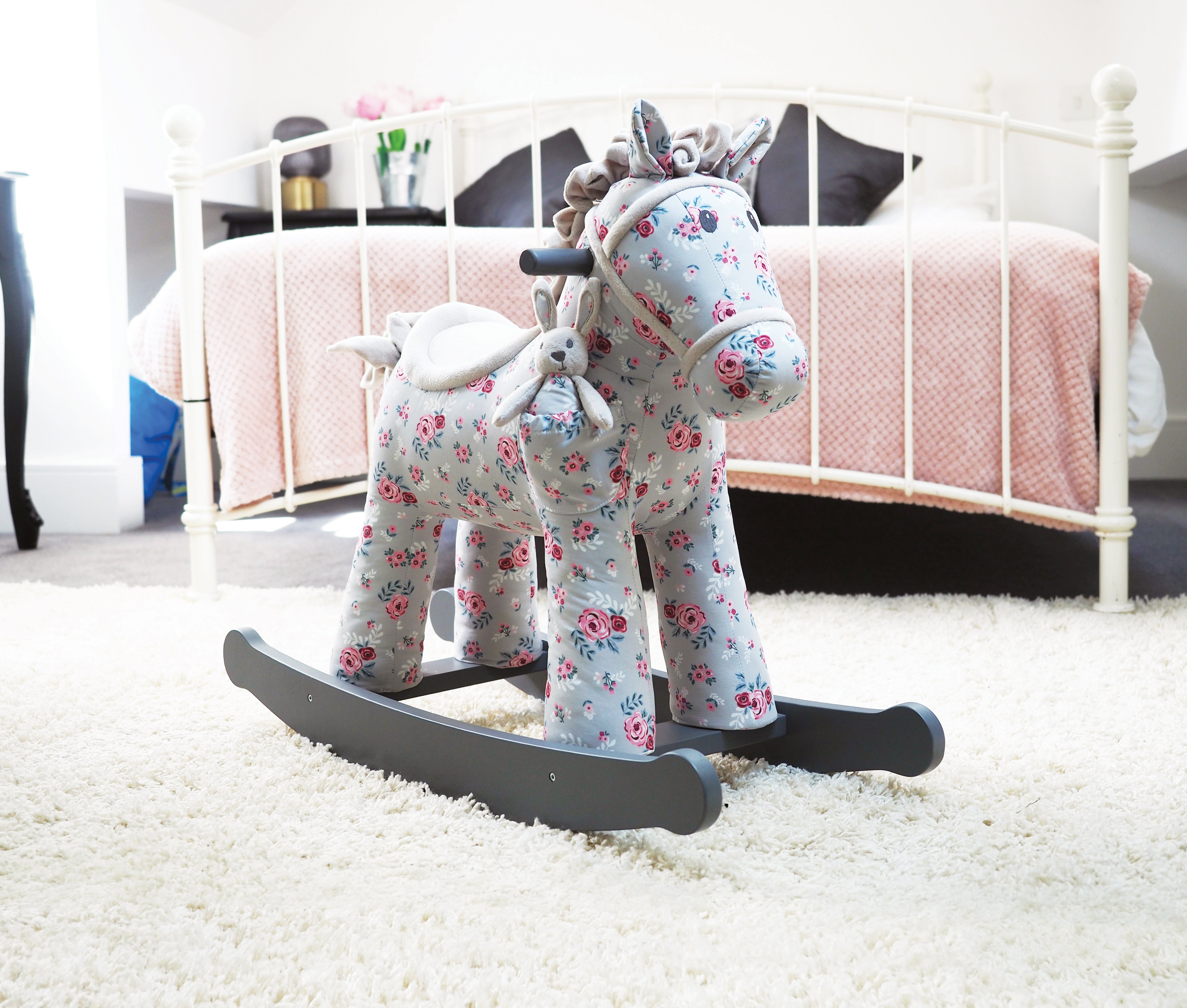 Lily & Rose Wooden Rocking Horse for Kids - Classic Nursery Decor & Toddler Gift for Birthday, Christmas & Playroom