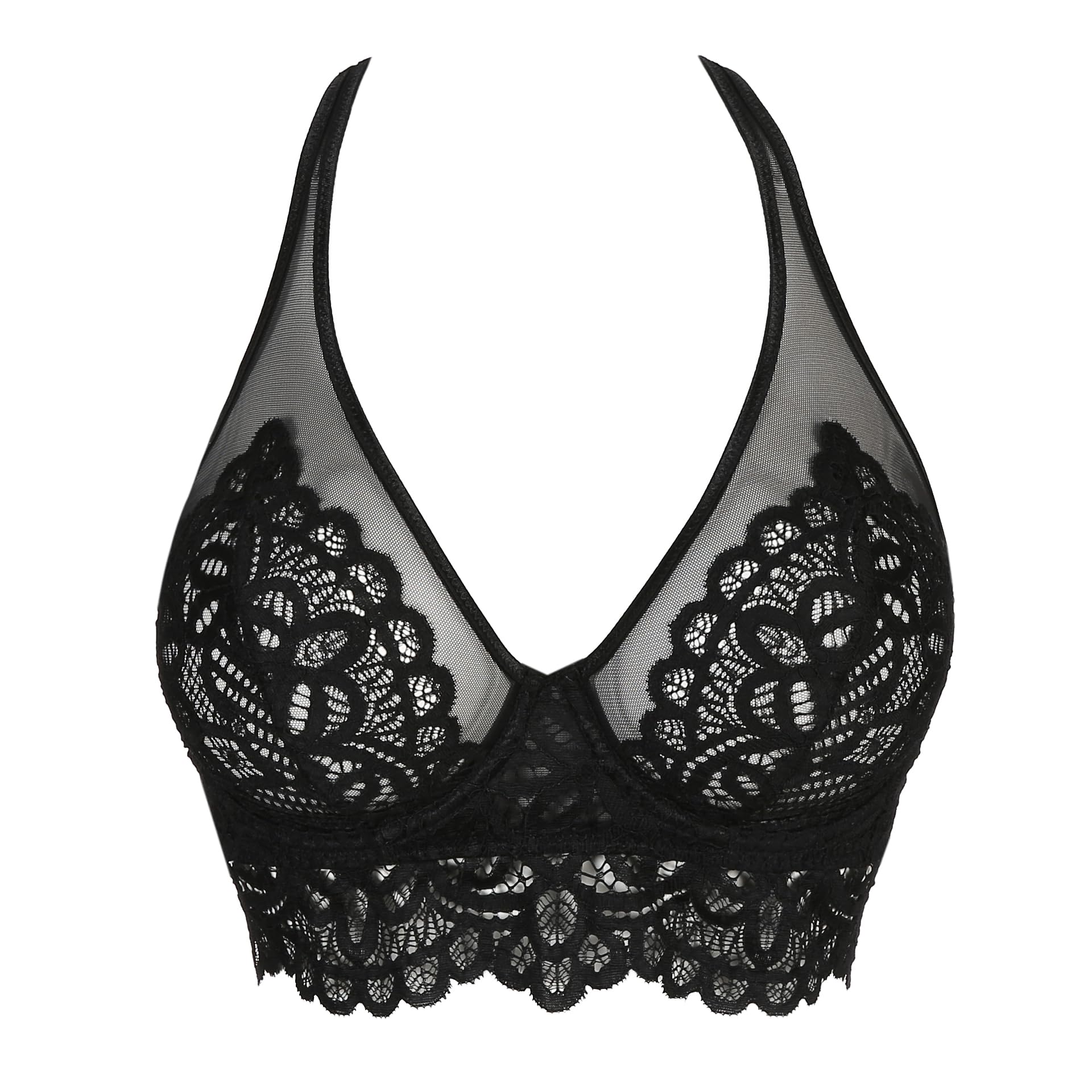 PrimaDonna First Night Plunge Longline Bra - Sexy Lace Underwire Push Up Bra for Women, Perfect for Date Night & Special Occasions