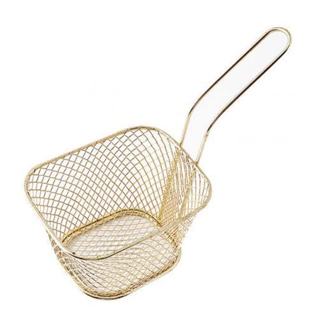 Premium Stainless Steel Deep Fry Basket Set - 8PCS Rose Gold Kitchen Frying Tools for French Fries, Chips & More | Durable Mesh Strainer Colander for Restaurants, Home Cooking & Outdoor BBQ