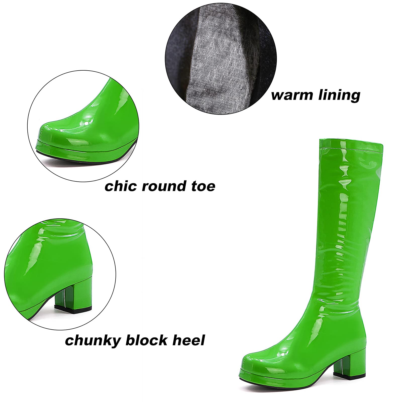 MeiLuSi Women's Knee High Boots - Fashionable Side Zipper Glitter Winter Boots for Women | Perfect for Party, Night Out, and Cold Weather Wear