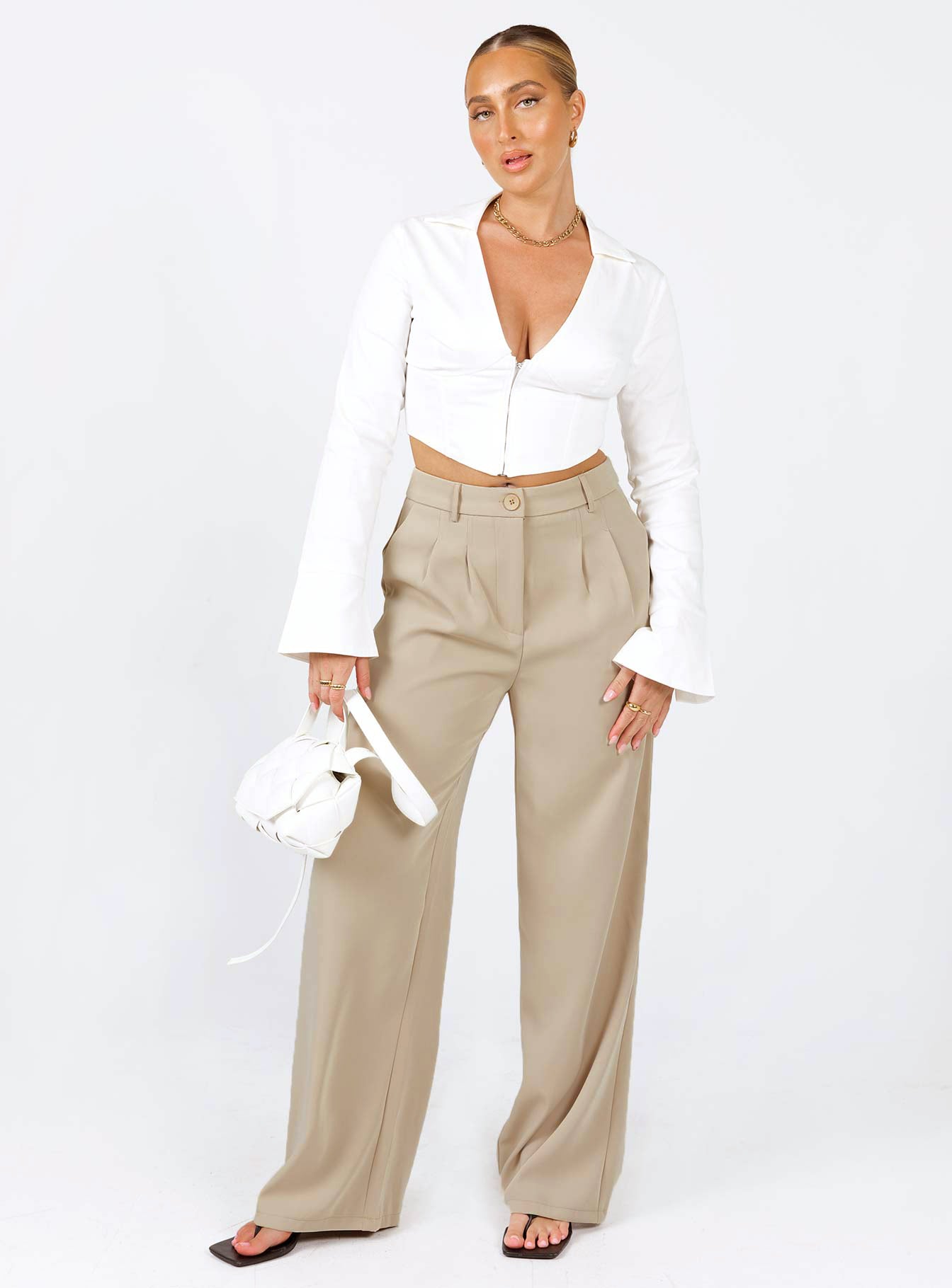 Archer Pants for Women - Taupe High Waisted Tall Trousers | Comfortable Stretch Work Pants for Office & Business Casual Wear
