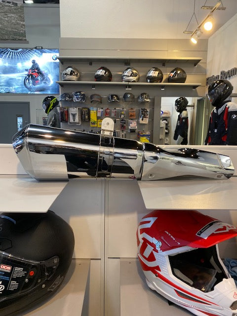 BMW R1200RT WC | R1250RT Chrome Plated Muffler Exhaust Pipe - Used Motorcycle Part for BMW Touring Bikes - Perfect for Replacement & Performance Upgrade