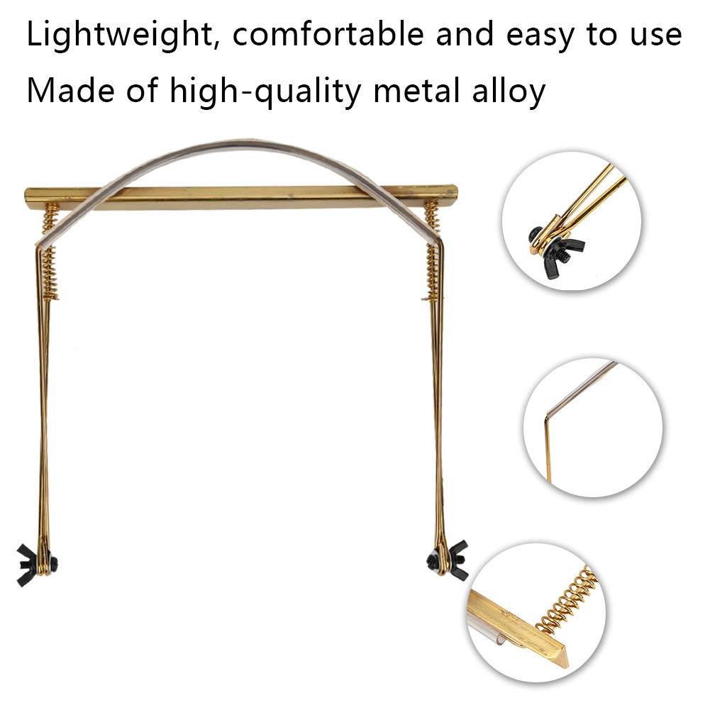 Professional Gold Harmonica Holder for 24-Hole Harmonica - Adjustable Neck Strap & Hands-Free Mouth Organ Bracket - Perfect for Live Performances, Practice Sessions & Street Musicians