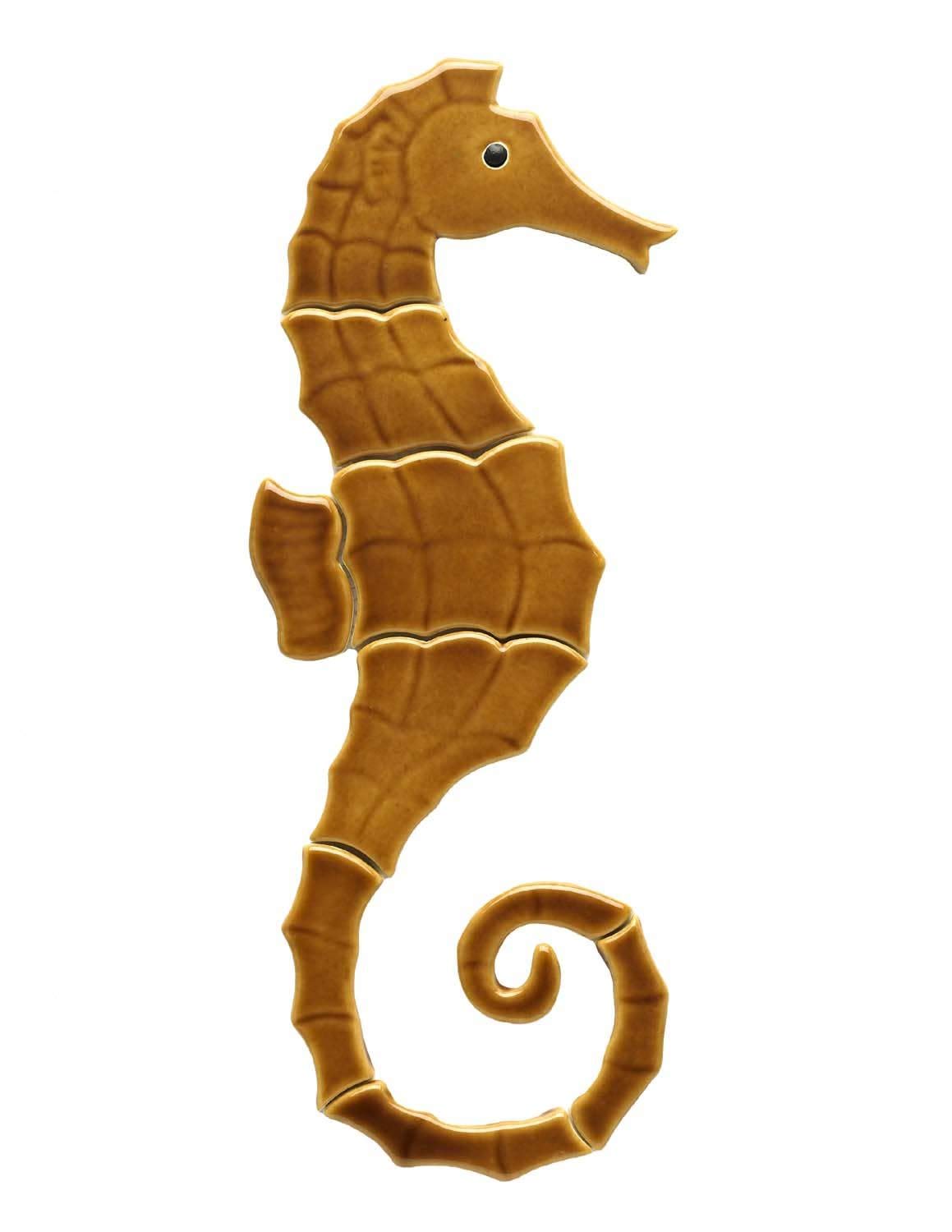 Single Seahorse Ceramic Swimming Pool Mosaic Tile - 16