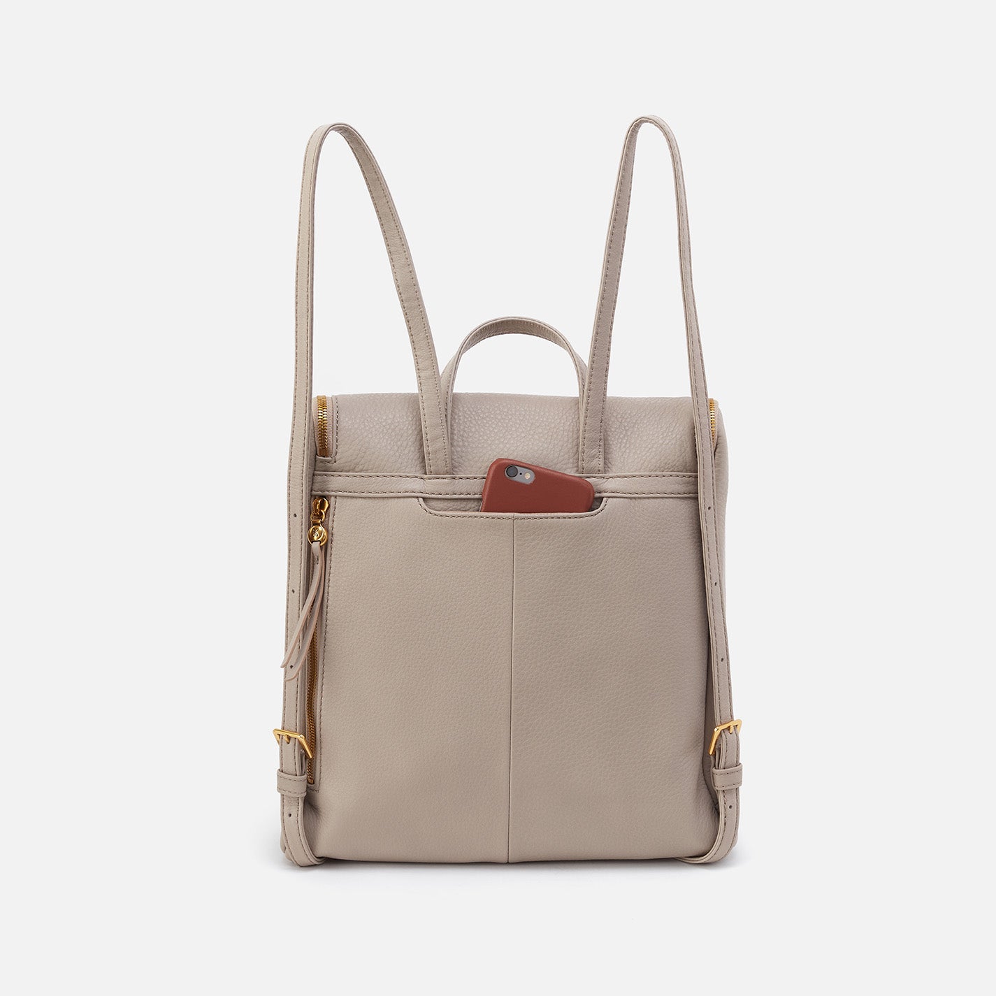 Premium Pebbled Leather Fern Backpack in Taupe - Stylish & Durable for Work, Travel & Everyday Use