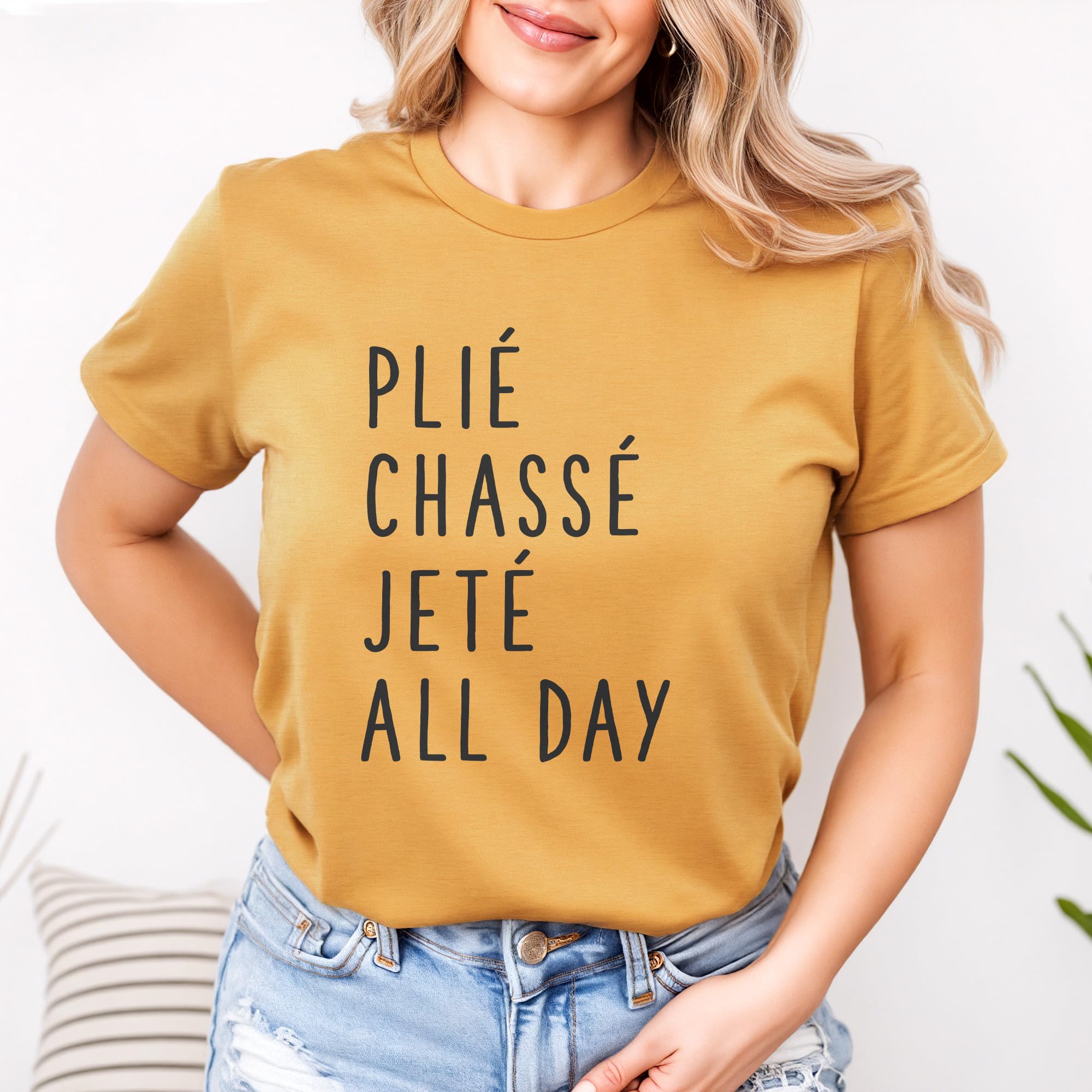 Plié Chasse Jete All Day Ballet Dance Shirt - Softstyle Unisex Ballerina Tee - Perfect Gift for Dancers & Dance Lovers - Ideal for Ballet Class, Dance Practice, and Casual Wear