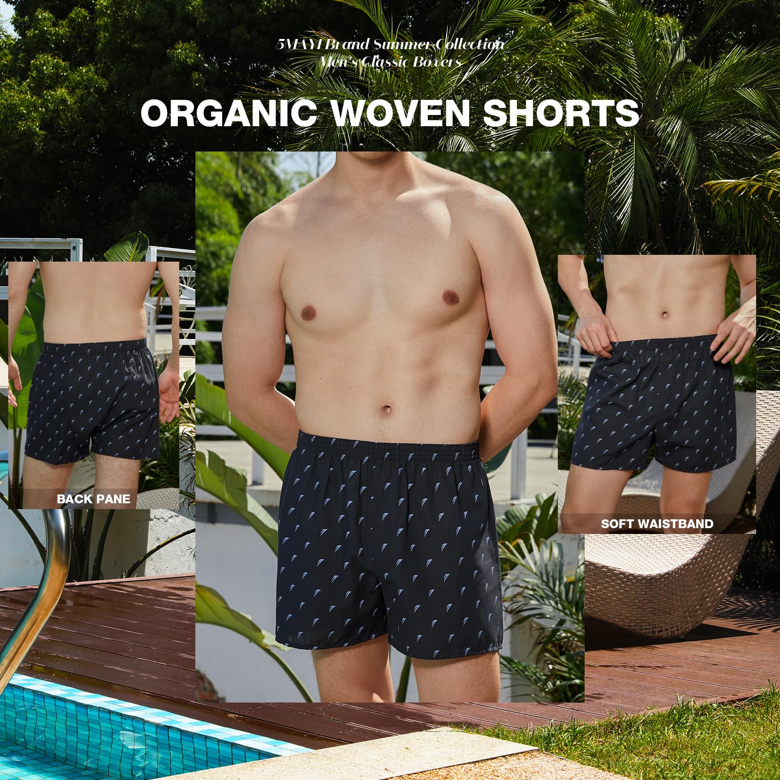 **5Mayi Men's Cotton Boxer Briefs - Soft Breathable Underwear for Men (Pack of 3, 5, or 10) - Sizes S-XXL - Perfect for Everyday Wear, Workout & Travel**