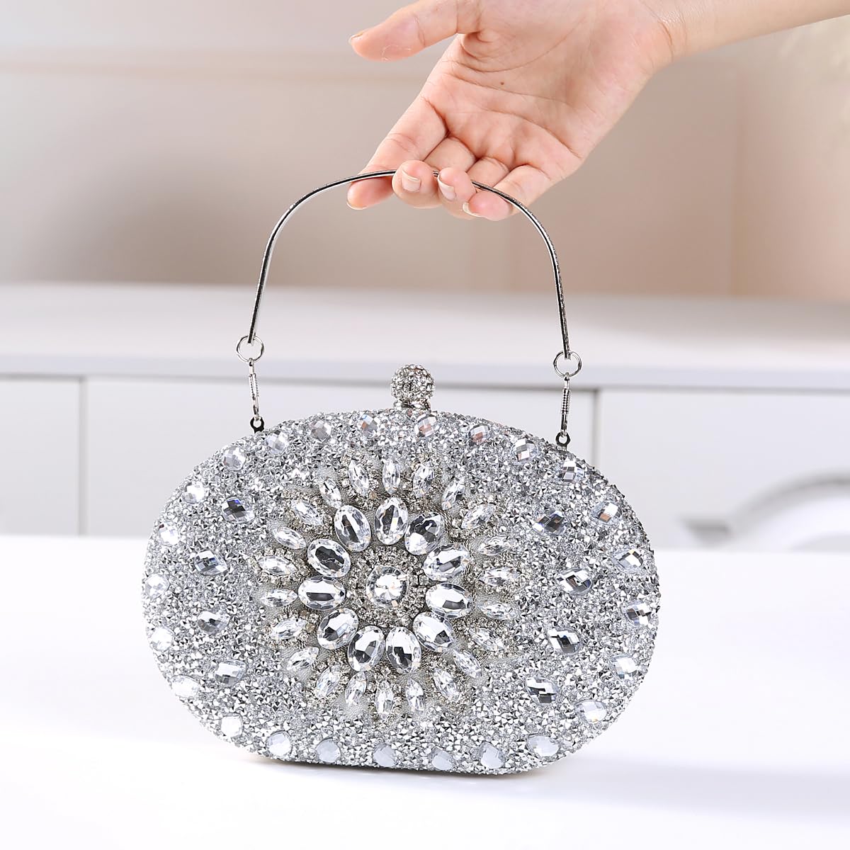 Sparkly Rhinestone Clutch Purse for Women - Luxury Evening Handbag with Crystal Embellishments | Perfect for Parties, Weddings & Formal Events