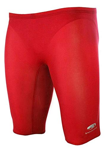BLUESEVENTY Nero TX Men's Swim Jammer - Red, Size 20 | Competitive Swimwear for Training & Racing | High-Performance Swim Shorts for Lap Swimming & Triathlons