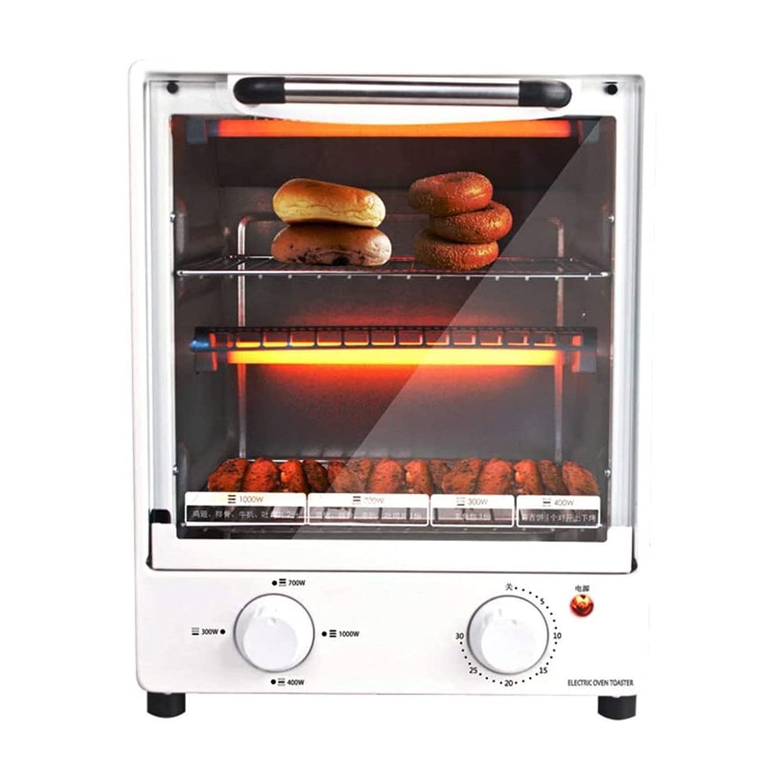 HHWKSJ 8-in-1 Air Fryer Toaster Oven Combo - 800W Countertop Convection Oven for Healthy Frying, Baking, Roasting (Fries, Chicken, Cake, Cookies) - Stainless Steel, Easy to Clean - Perfect for Kitchens, Dorms & Small Apartments