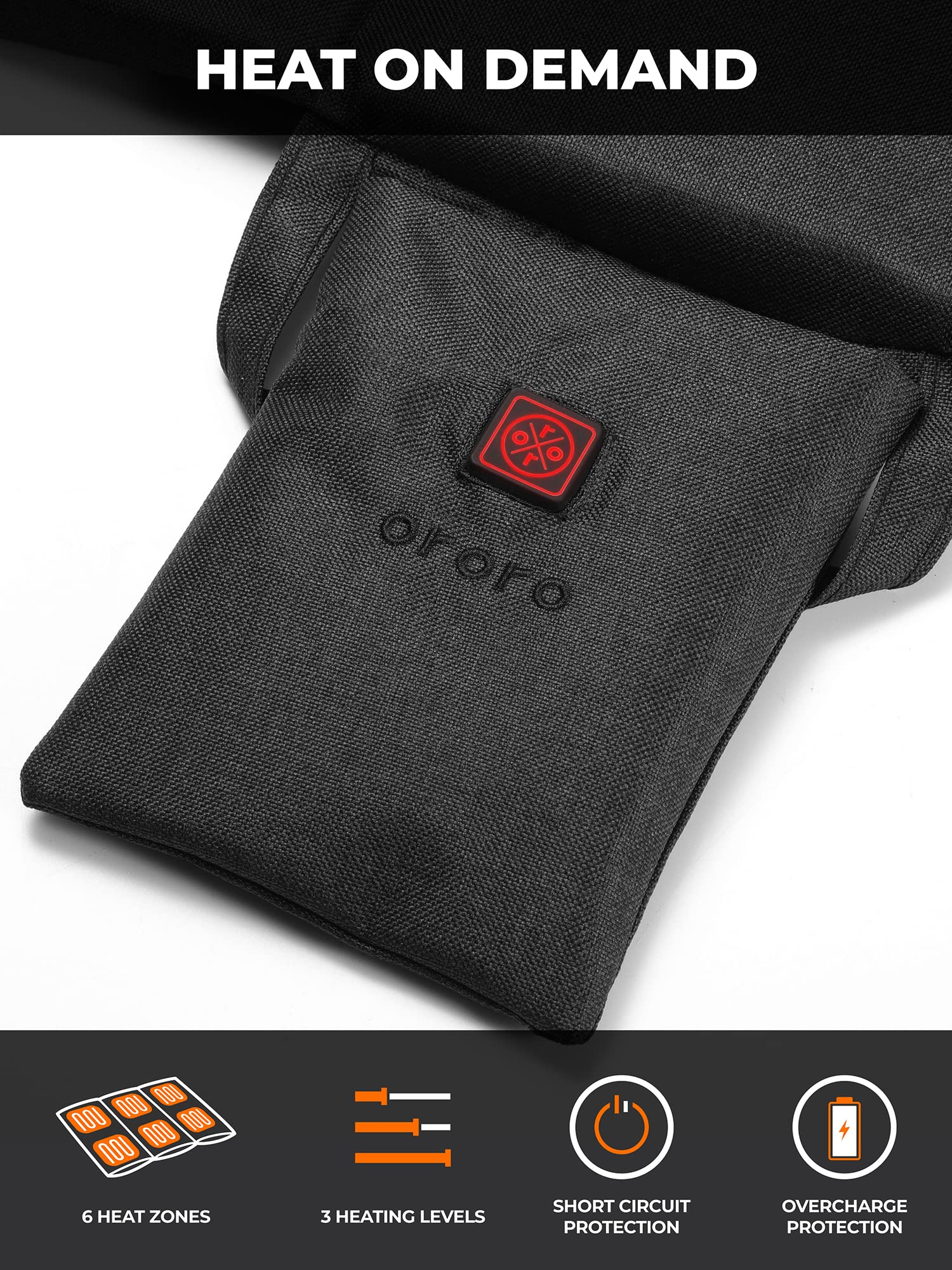 ORORO Heated Seat Cushion with Rechargeable Battery Pack - Portable USB Electric Heating Pad for Office, Car, Camping & Stadium Seats - Stay Warm in Winter at Home, Work or Outdoor Adventures