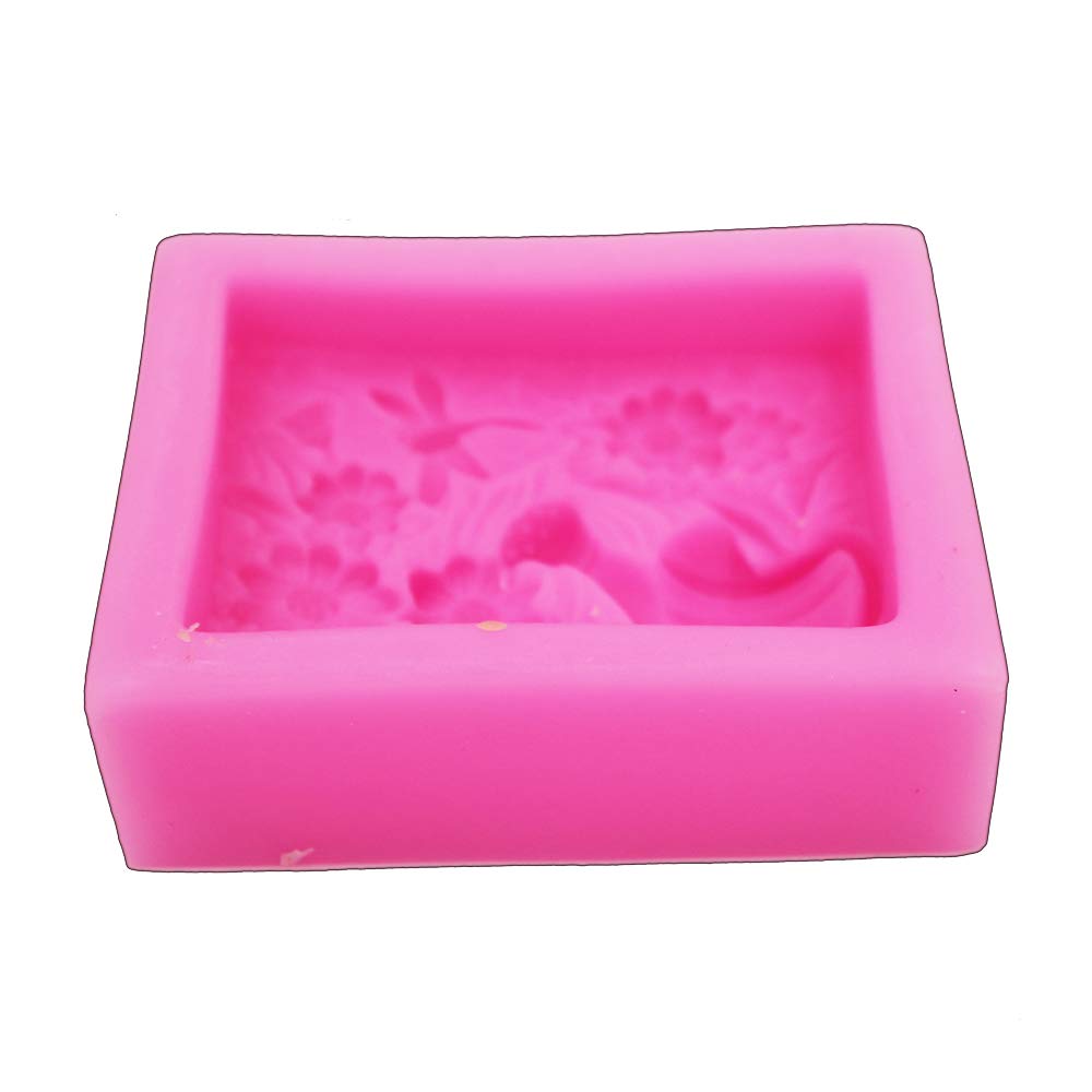 Longzang Flower Dragonfly Silicone Mold for DIY Soap Making, Candle Crafting & Resin Art – Handmade Soap Molds, Candle Molds & Resin Molds (S094) – Perfect for Home Decor, Wedding Favors & Gift Making