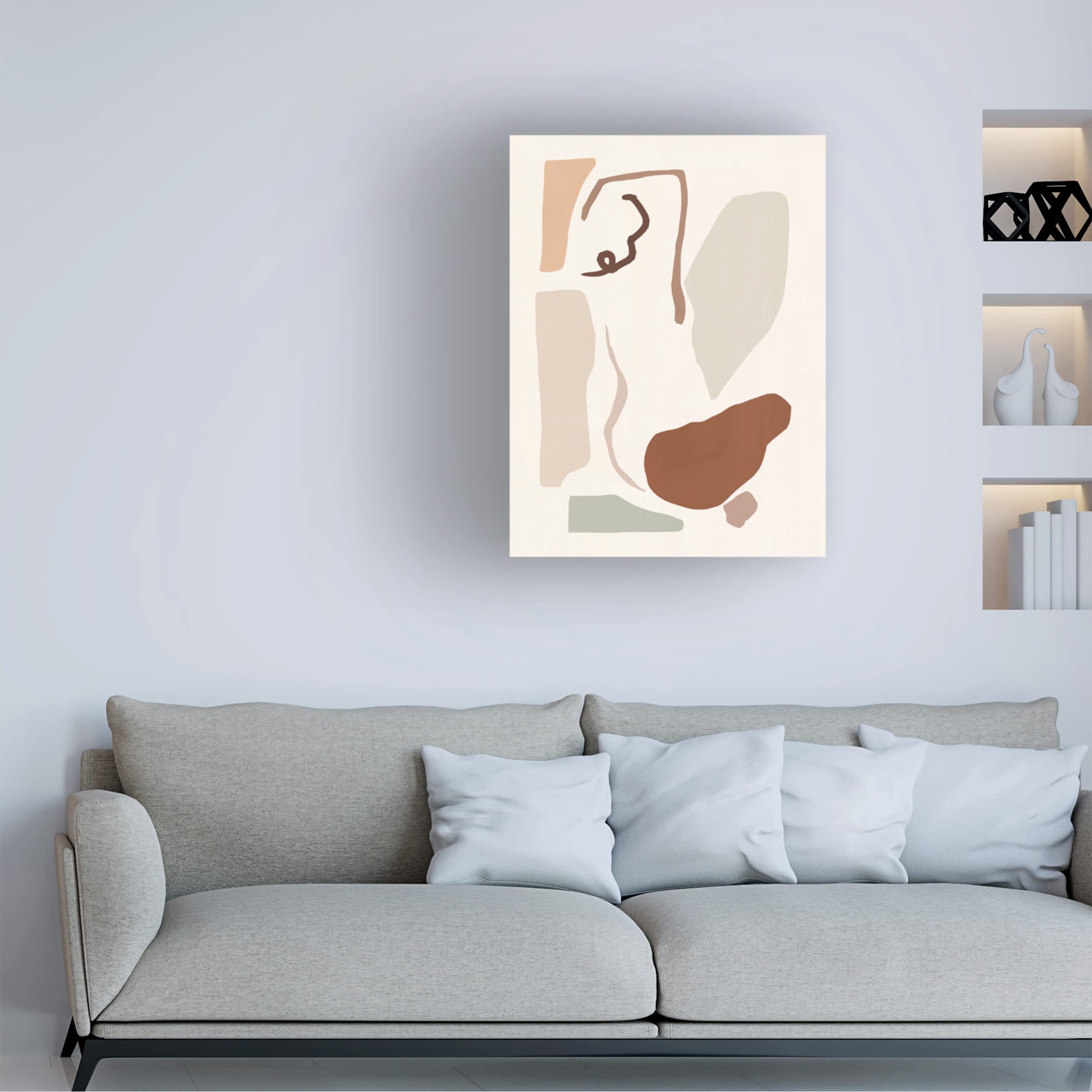 Victoria Barnes 'Lounge Abstract II' Modern Canvas Wall Art - Handmade Abstract Painting for Living Room, Bedroom & Office Decor