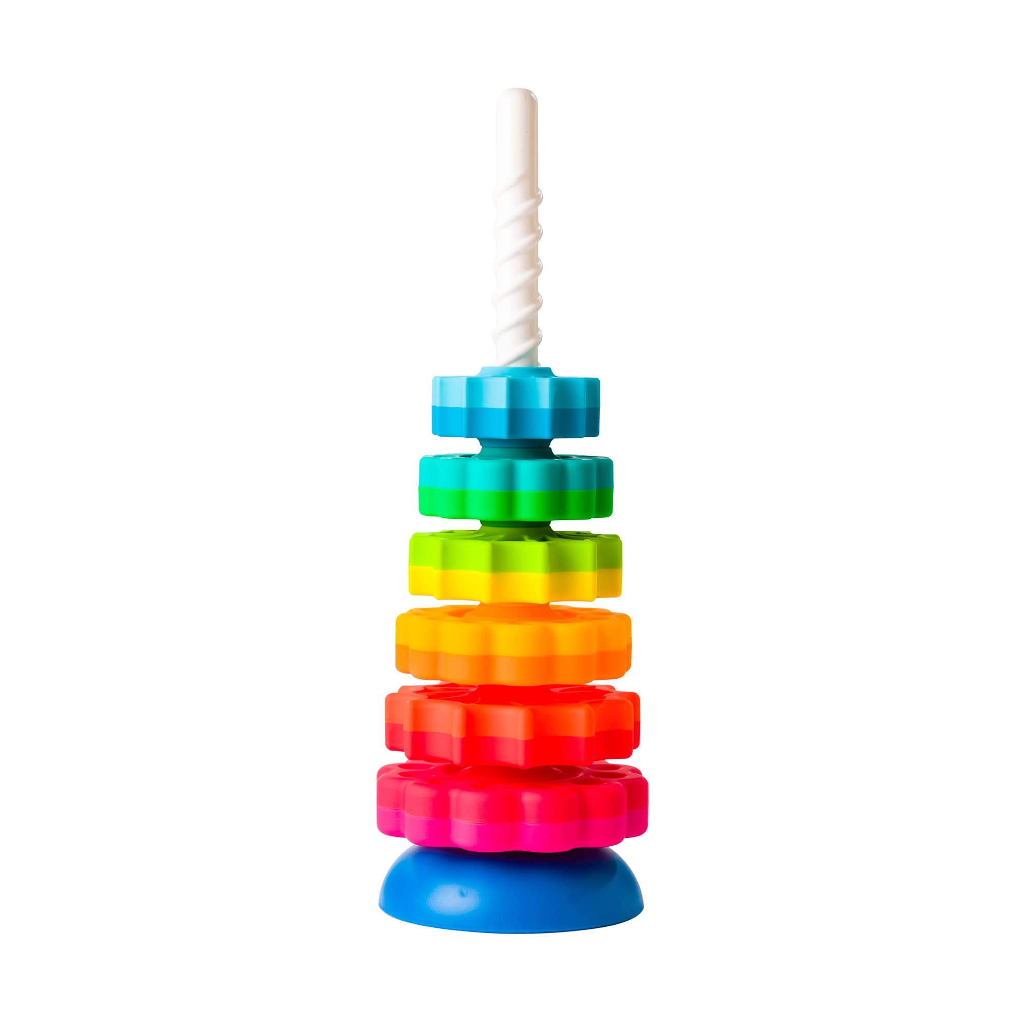 Fat Brain Toys SpinAgain - Colorful Stacking Toy for Toddlers & Kids - Fun Learning & Motor Skills Development - Perfect for Playtime, Daycare & Preschool Activities
