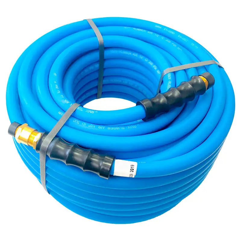 1/2 Inch x 100ft Heavy Duty Air Hose - General Use Air Compressor Hose for Pneumatic Tools, Inflating Tires, Spray Painting - Durable & Flexible Rubber Hose for Home Garage, Workshop & Industrial Use