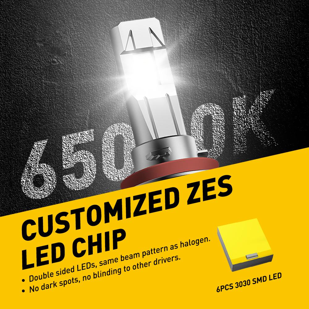 H8 H9 H11 LED Headlight Bulbs - 15000 Lumens Super Bright, 6500K Cool White, Low Beam Replacement - Perfect for Night Driving & Foggy Conditions