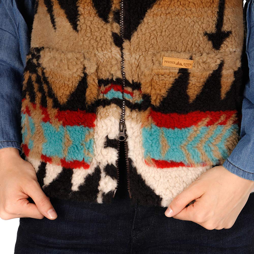 Women's Jacquard Berber Fleece Vest - Lightweight Warm Winter Puffer Vest for Outdoor Activities, Hiking, and Casual Wear (Style 58-2648)