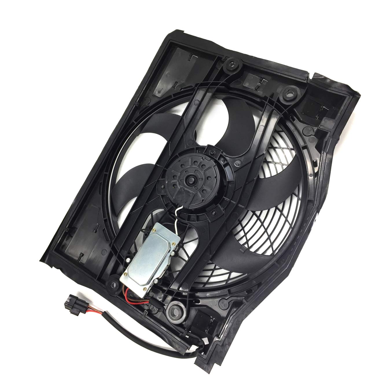 BMW Radiator Cooling Fan Assembly - Compatible with 1999-2006 325Ci, 330Ci, 320i, 325i, 325xi, 330i, 323Ci, 323i, 328Ci, 328i - OEM 64546905076 Replacement - Perfect for Engine Cooling & Overheating Prevention
