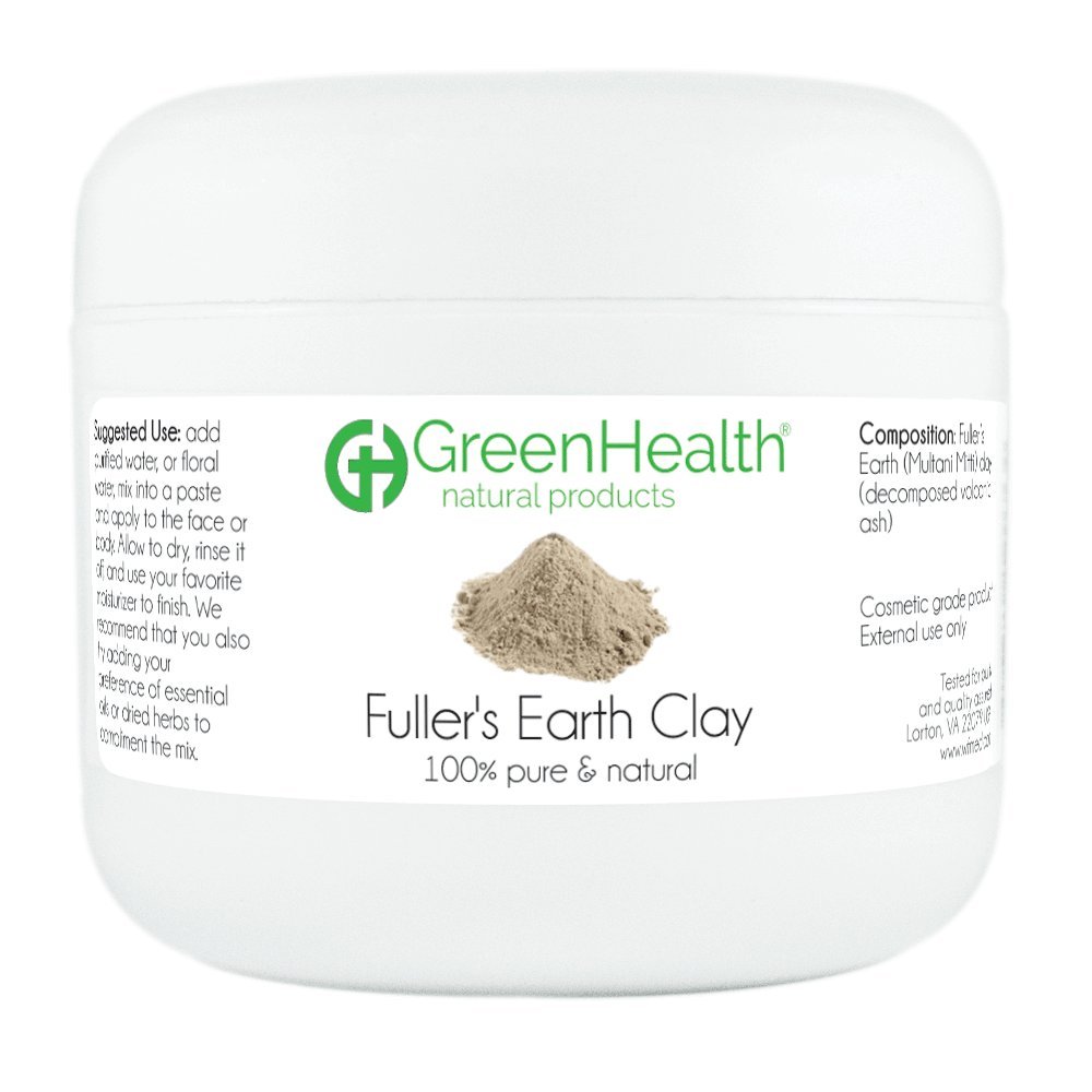 100% Pure & Natural Fuller's Earth Clay Powder - 3 oz by GreenHealth | Detoxifying Facial Mask & Skin Care for Acne, Oily Skin & Pore Minimizing | Perfect for DIY Beauty & Spa Treatments