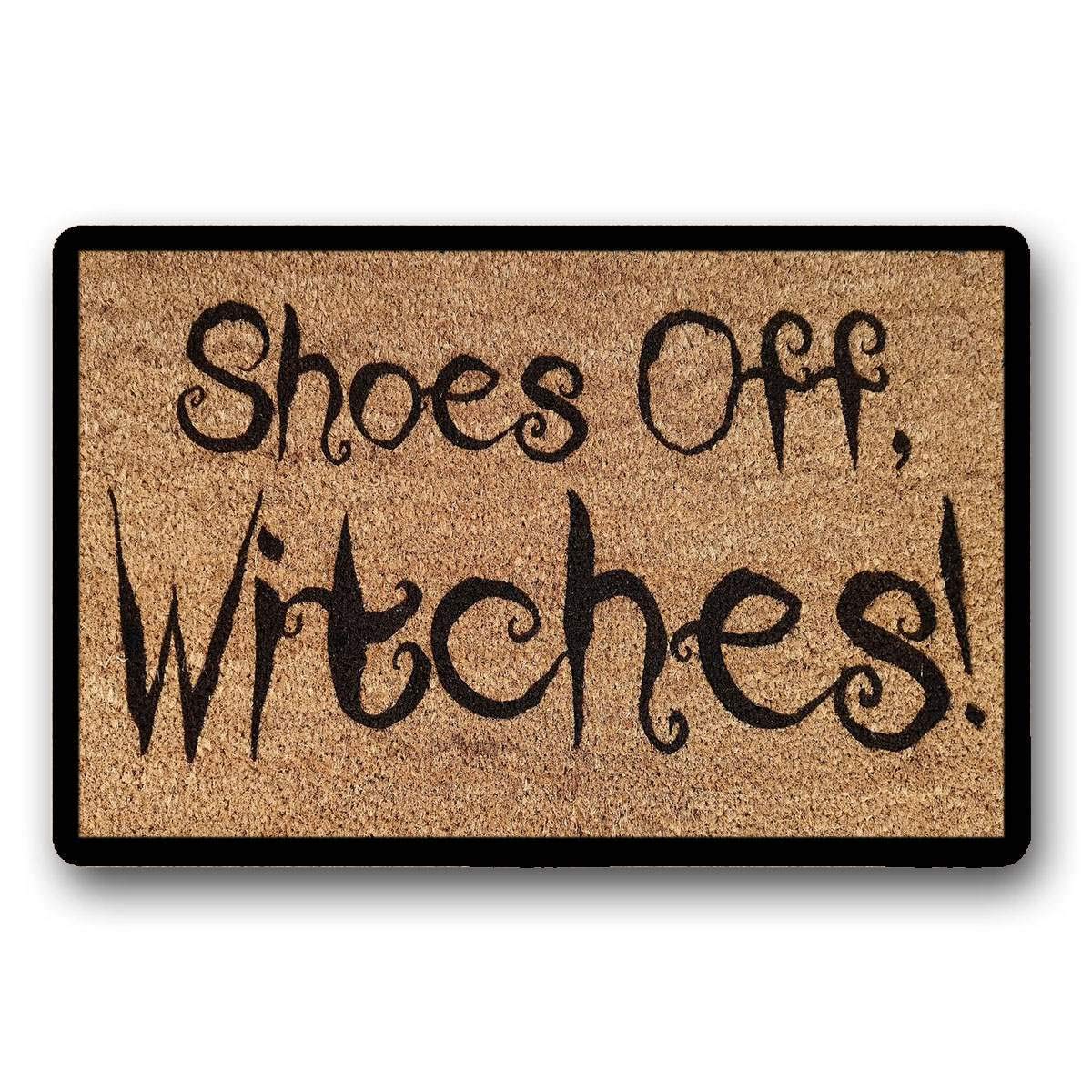 WYFKYMXX Funny 'Shoes Off Witches' Welcome Doormat - 18