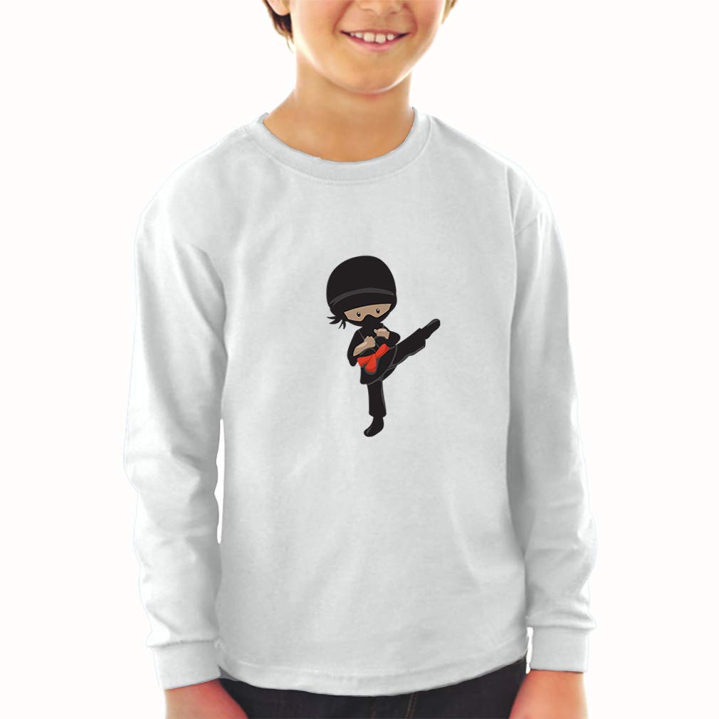 Boys & Girls Ninja Style Long Sleeve Cotton T-Shirt for Kids Age 8 | Comfortable Playwear for School, Sports & Outdoor Activities