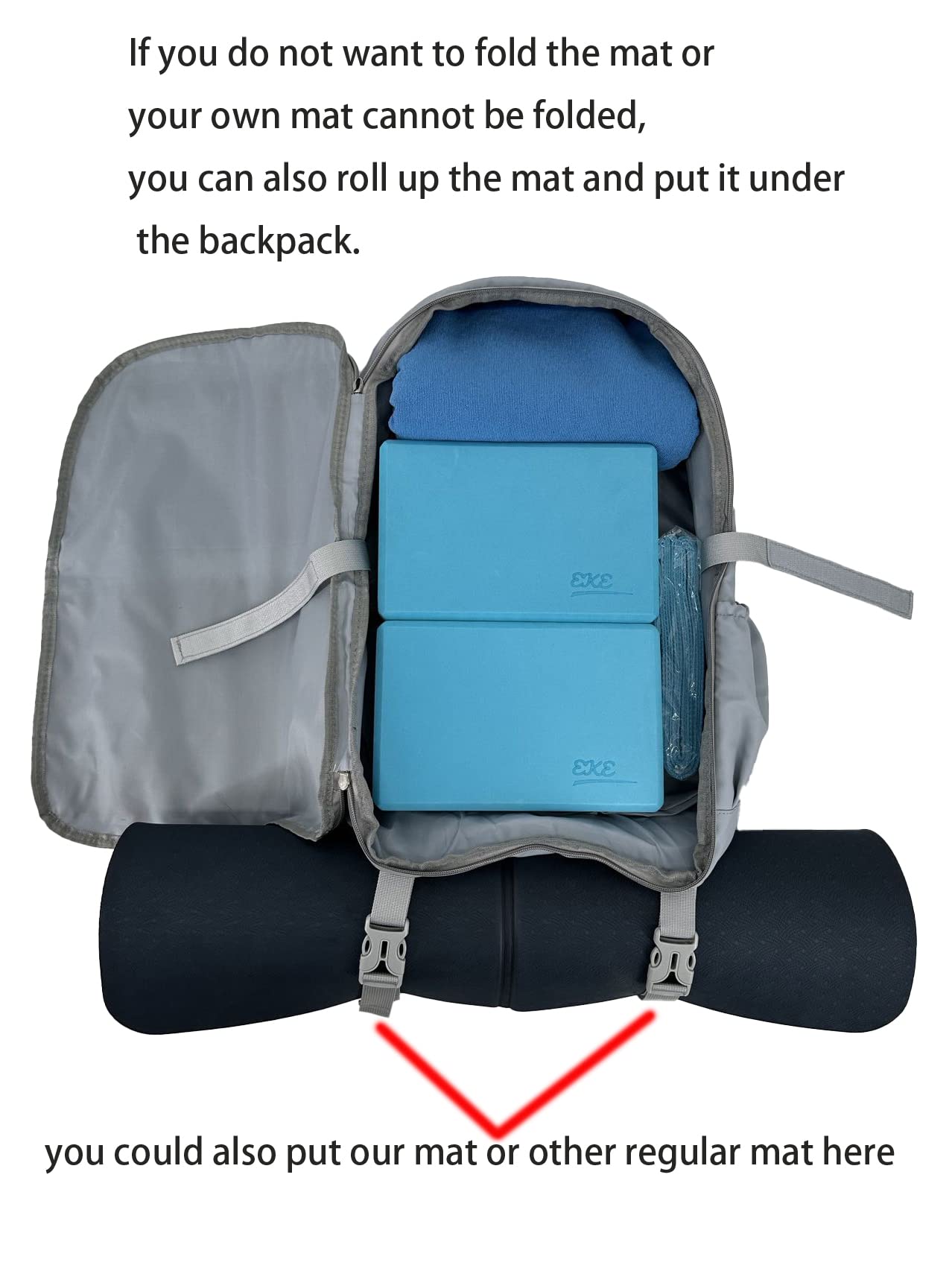 EKE Complete Yoga Starter Kit - Non-Slip Yoga Mat, Breathable Sport Backpack, Yoga Blocks & Stretch Straps - All-in-One Yoga Equipment Set for Home, Gym & Outdoor Practice