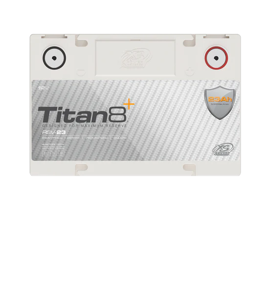 XS POWER TITAN 8 RSV 23 + 6 Spot Bolt Down Terminals LTO GROUP 34 Lithium Battery - 5000W High Performance Power Solution for Car Audio, RV & Marine Applications