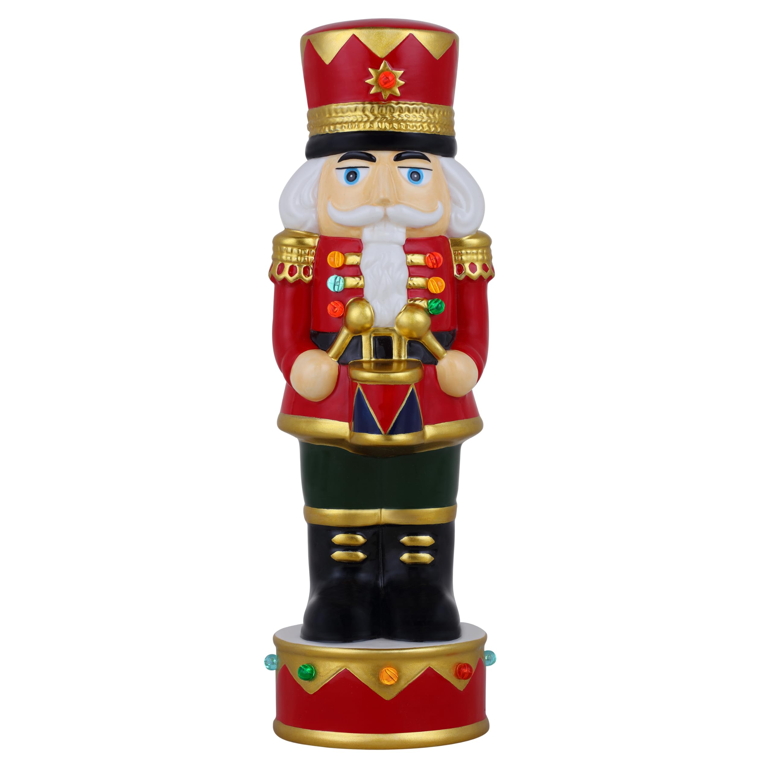 Mr. Christmas 12-Inch Ceramic Nutcracker Holiday Decor - Traditional Christmas Ornament for Tree, Mantel & Festive Home Decorations