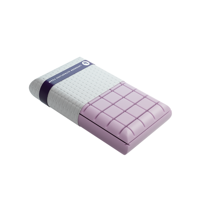 Blu Sleep Prestige Lavender Memory Foam Pillow - Orthopedic Support for Neck and Shoulder Pain Relief | Scented Lavender Pillow for Side, Back & Stomach Sleepers | Perfect for Home, Travel & Office Use