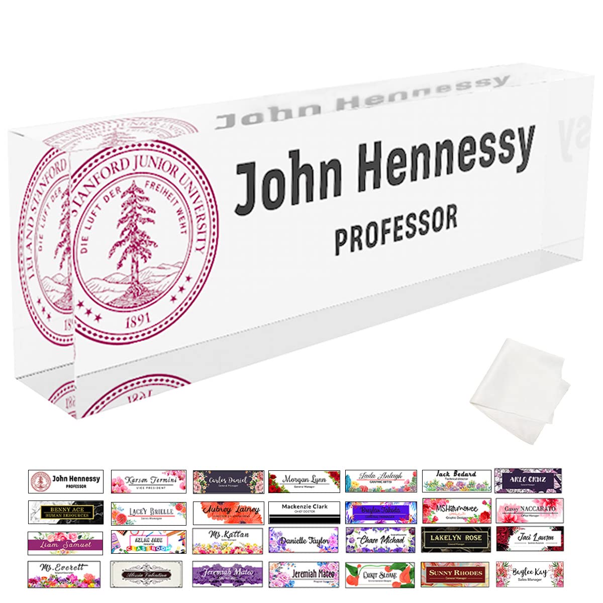 Personalized Name Plate for Desk - Custom Office Nameplate with Logo - Elegant Desk Decor for Women & Professionals - Perfect Office Gift for Coworkers, Bosses & Special Occasions - Ideal for Corporate Gifts, Work Desks & Home Office Decor