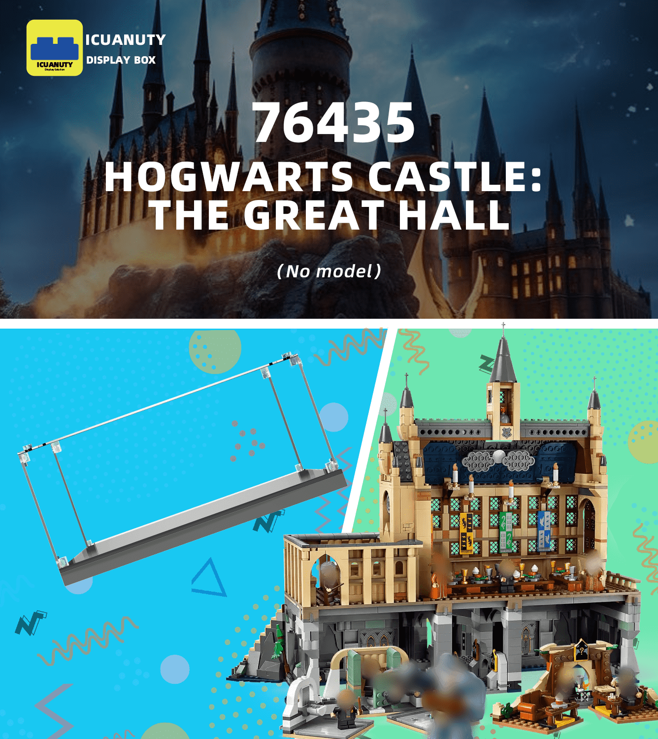 LEGO Harry Potter Hogwarts Castle: The Great Hall 76435 Display Case - Premium Acrylic Protector for Collectible Building Sets - Perfect for Showcasing & Protecting Your LEGO Collection at Home or Office