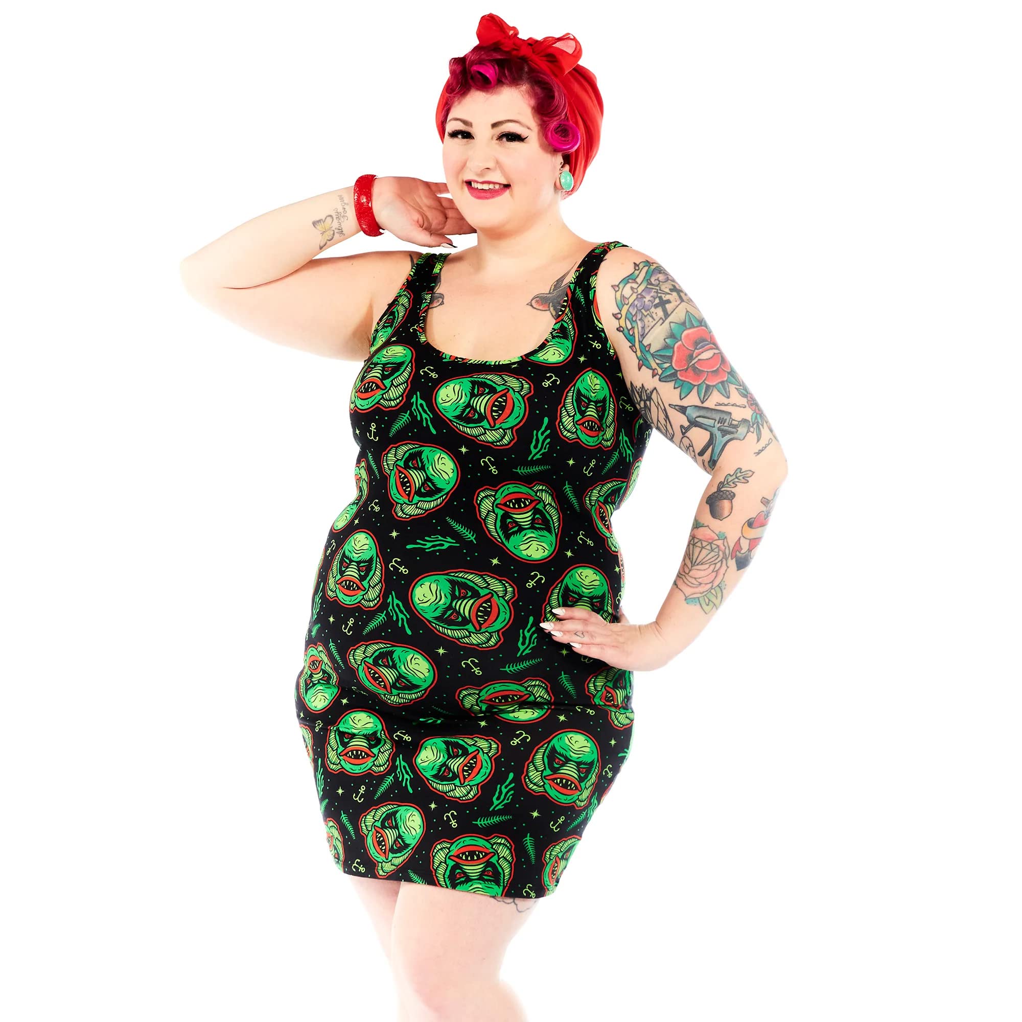 Sourpuss Vintage-Inspired Tank Dresses for Women | Retro Floral & Graphic Print Sleeveless Dresses | Perfect for Summer, Casual Outings & Music Festivals