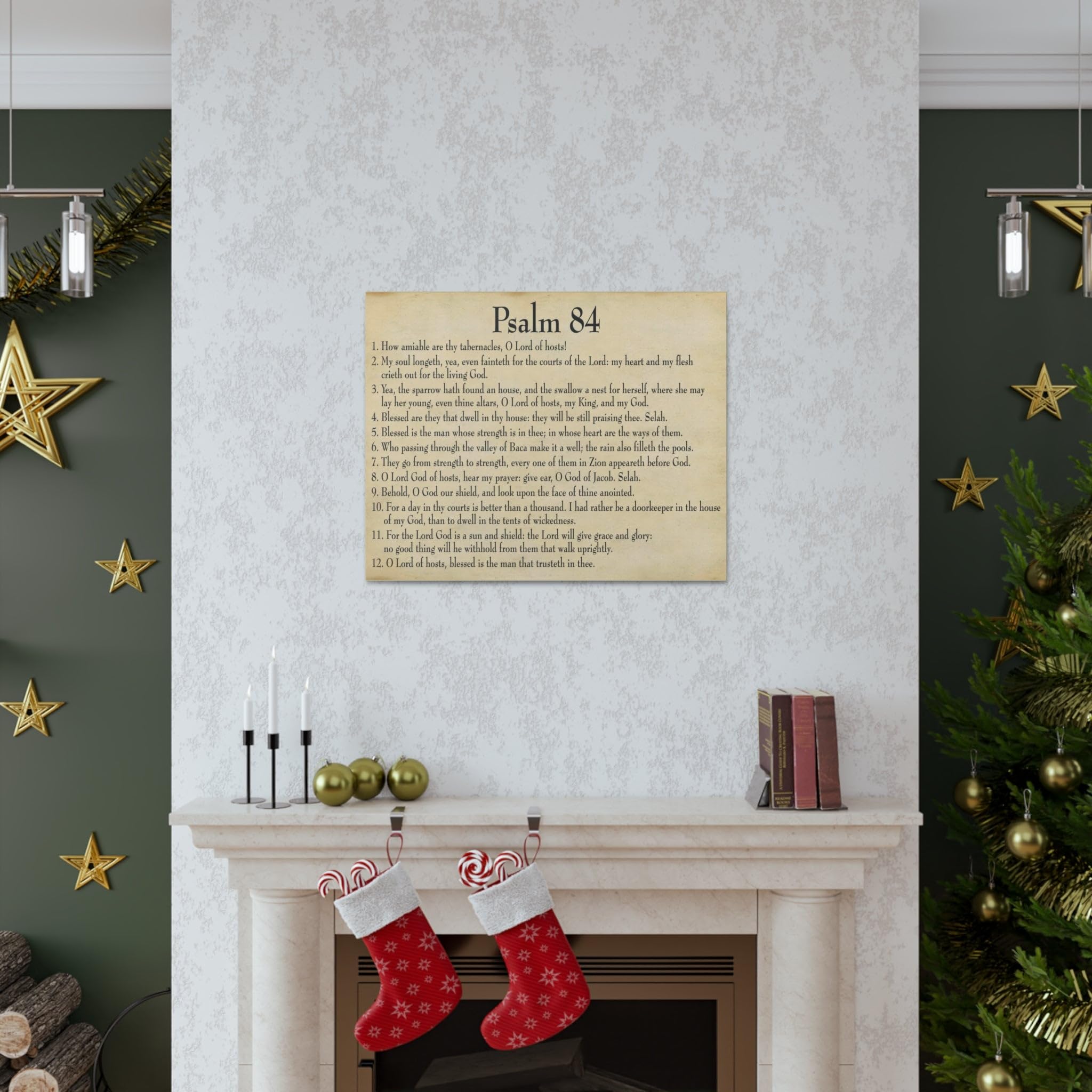 Christian Bible Verse Canvas Print - Psalm 84: Dwelling in God's Presence - Inspirational Scripture Wall Art for Home, Church & Office Decor - Perfect Gift for Religious Occasions