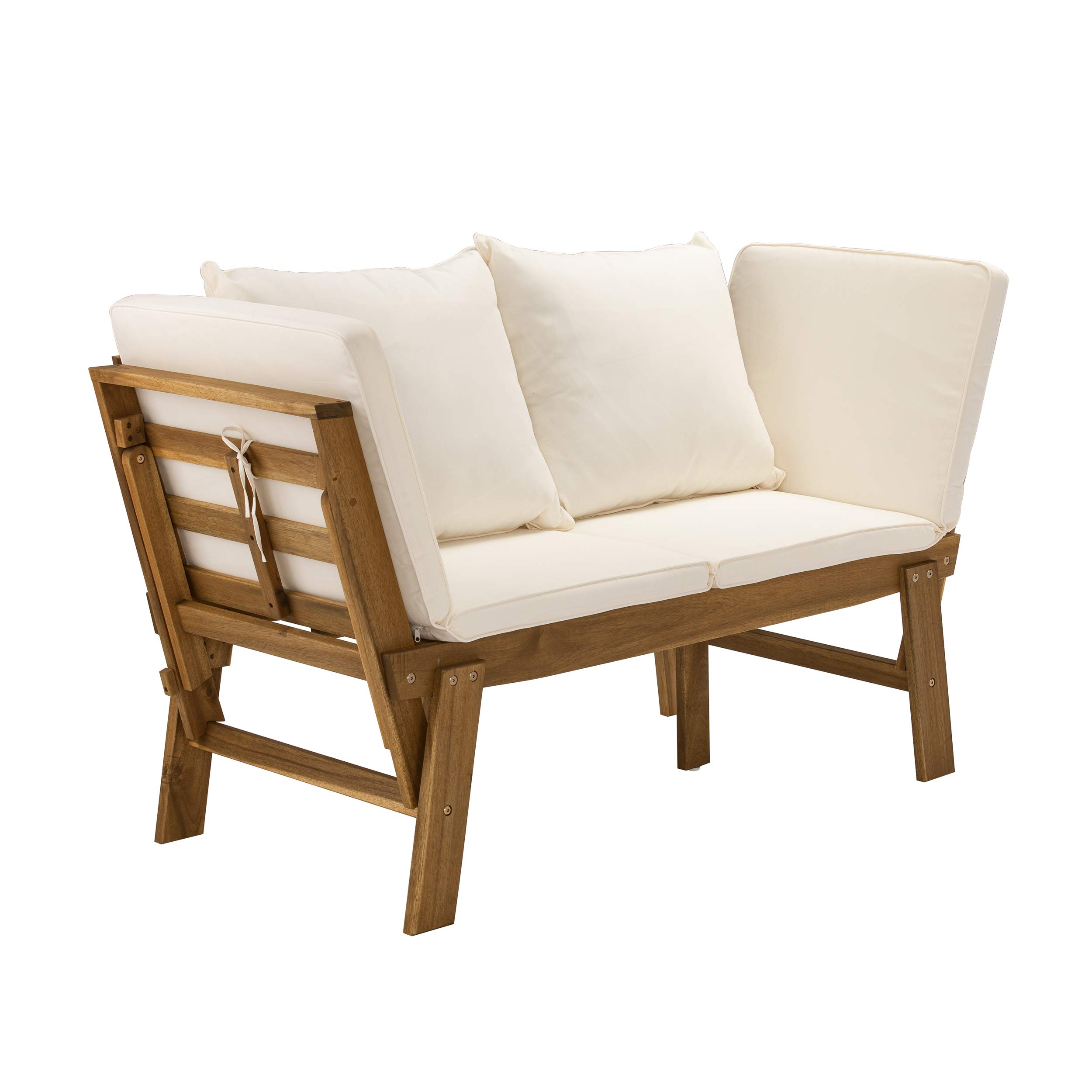 SEI Furniture Dolavon Outdoor Lounge Chair - Waterproof White Patio Chair for Poolside, Garden, and Backyard Relaxation | Comfortable All-Weather Resin Wicker Furniture
