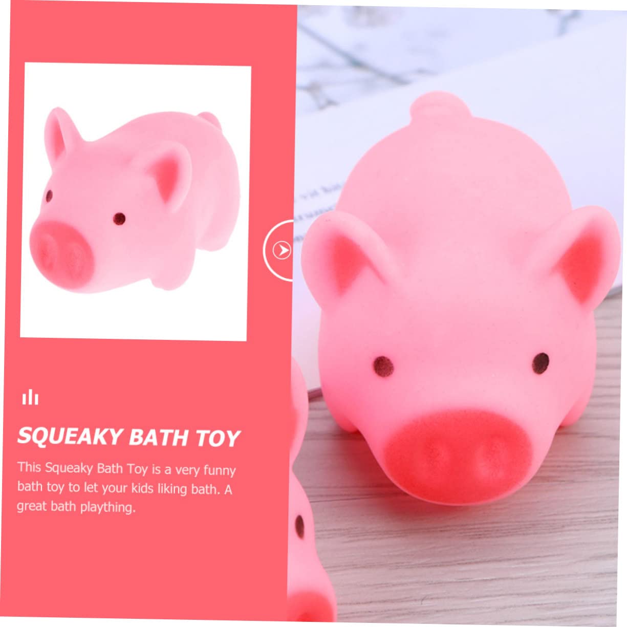 VICASKY 30 Pcs Pinch Piggy Bath Toys - Cute Pig Shaped Squeaky Plastic Bathtub Toys for Kids | Fun Sensory Play & Bath Time Entertainment